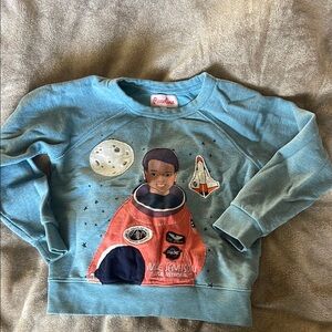 Blue Sweatshirt with Cartoon Graphics